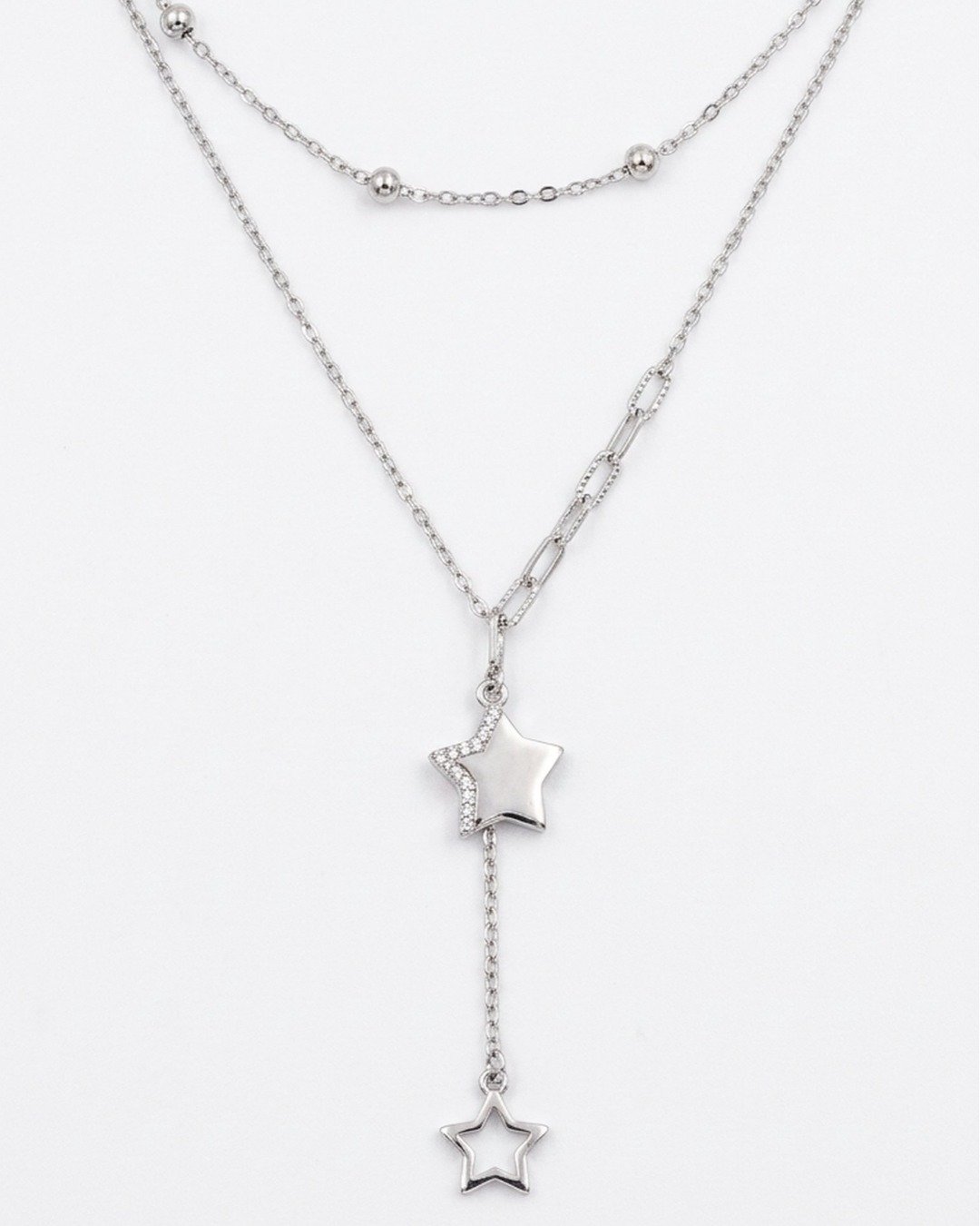 Celestial Star Double Layer Necklace – 925 Sterling Silver