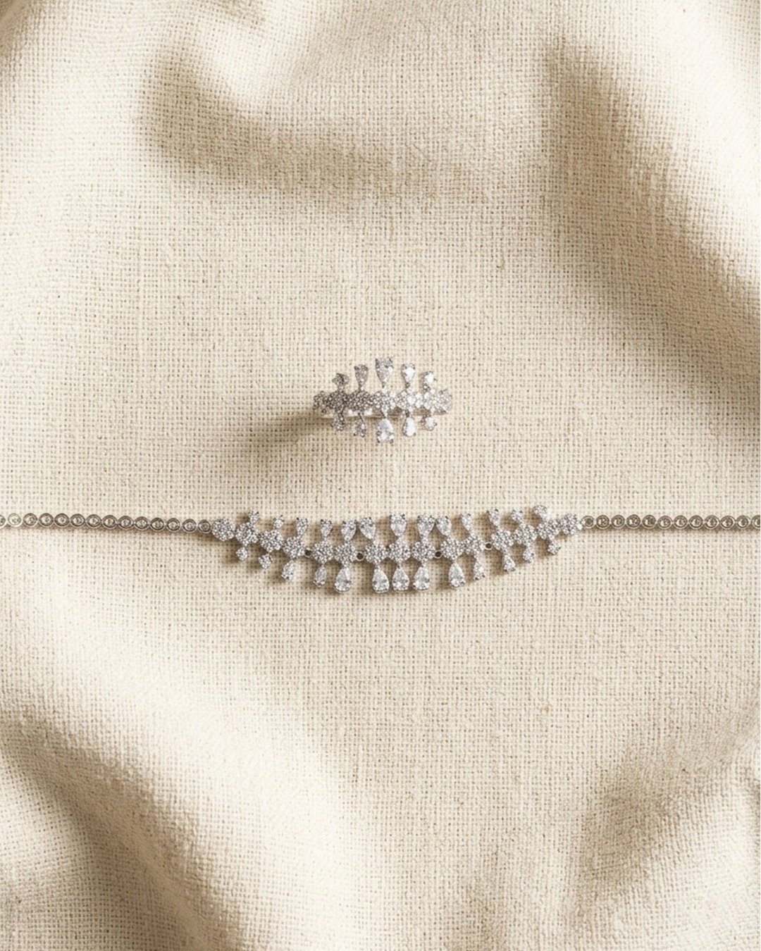 Royal Grand Bridal Tassel Jewellery Set – 925 Sterling Silver — view 6