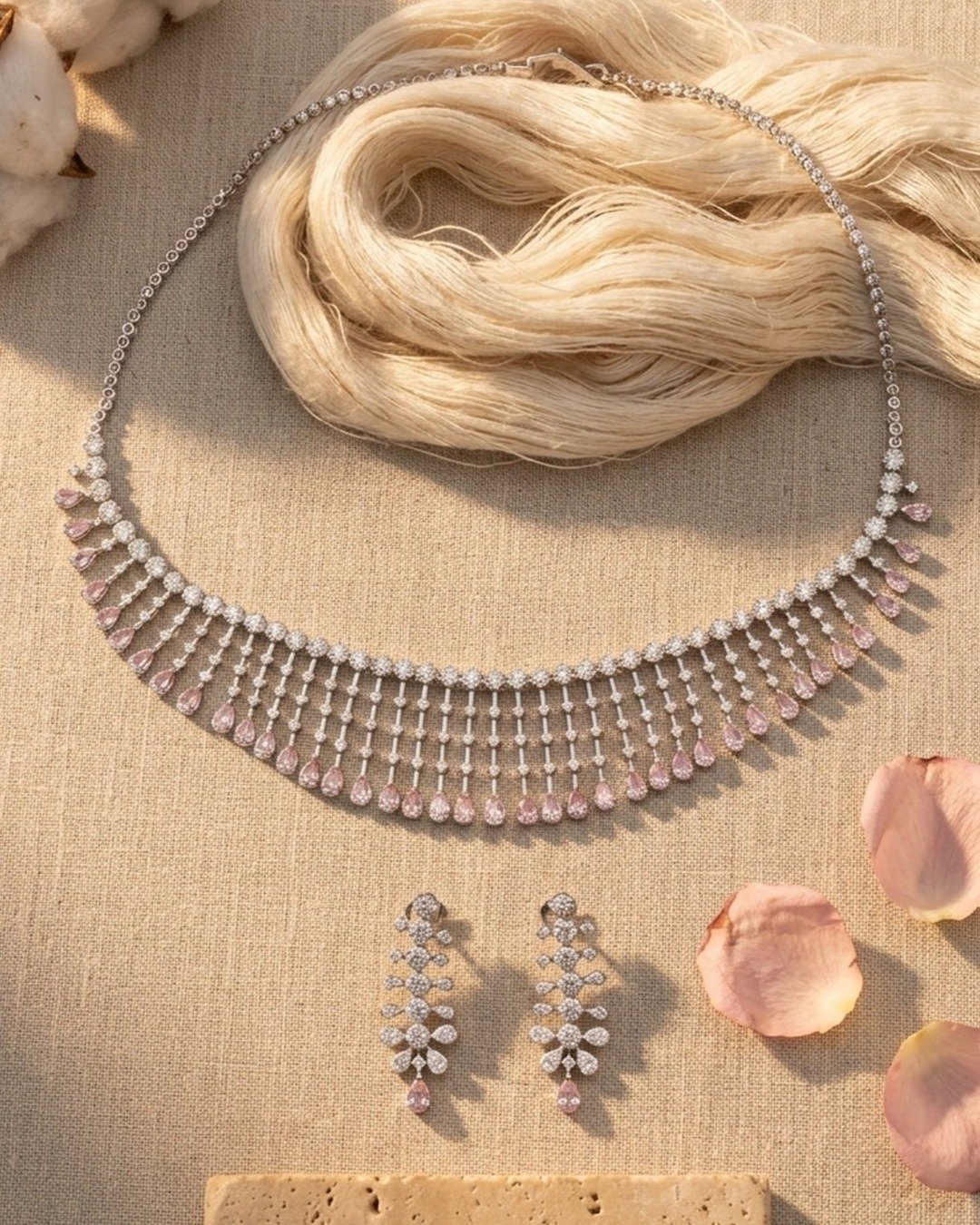 Royal Grand Bridal Tassel Jewellery Set – 925 Sterling Silver — view 8