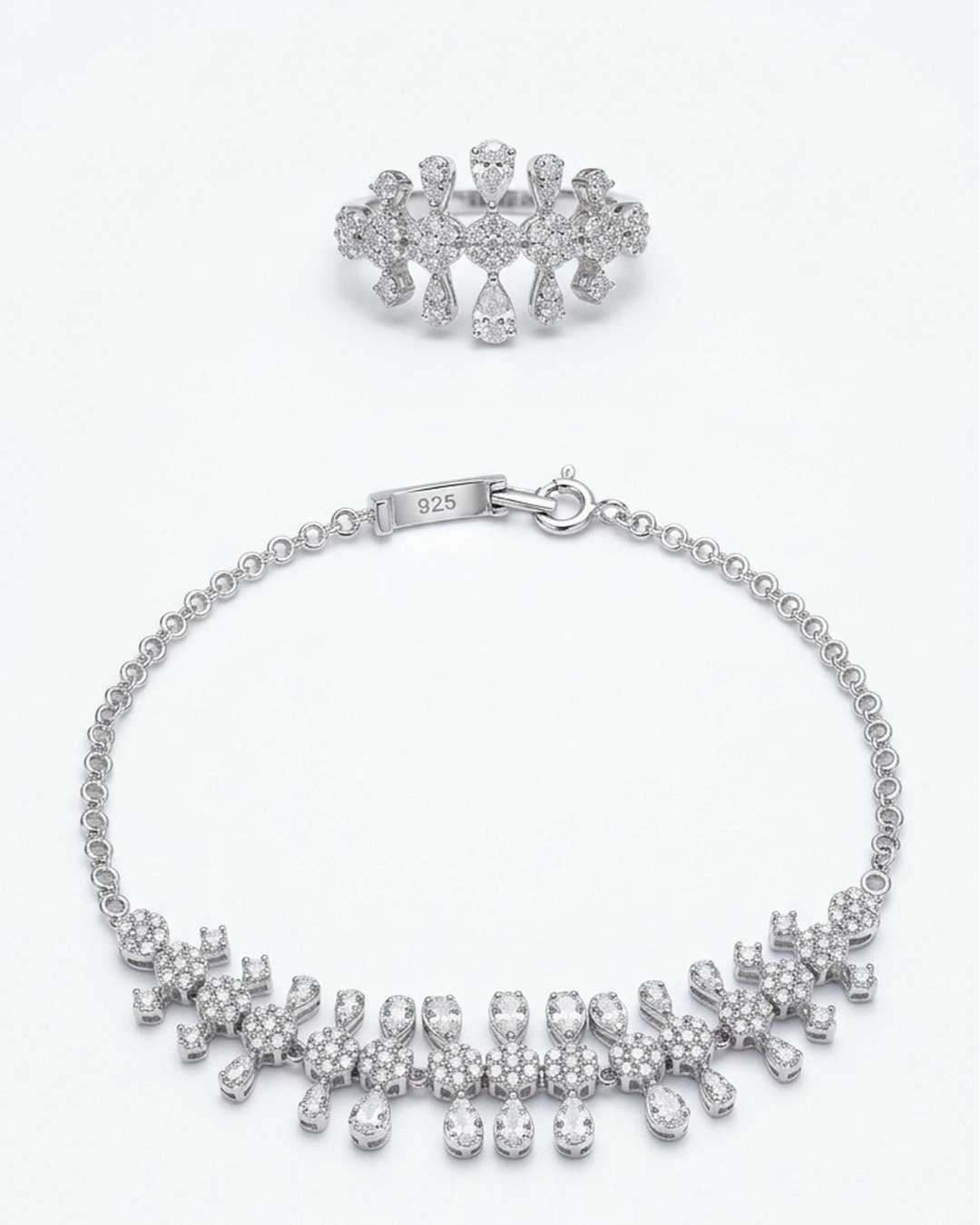 Royal Grand Bridal Tassel Jewellery Set – 925 Sterling Silver — view 5