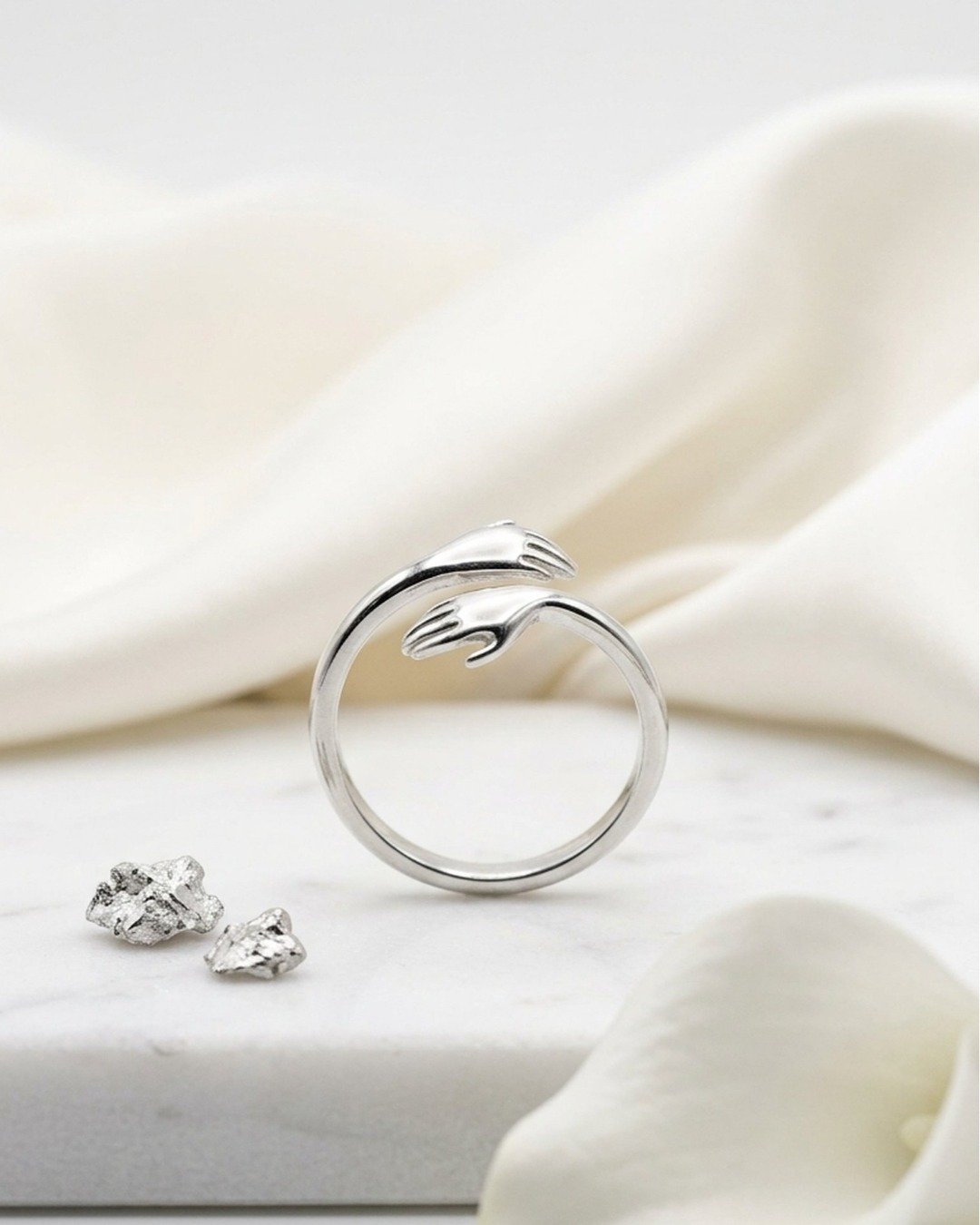 Embrace Hand Wrap Adjustable Ring – 925 Sterling Silver