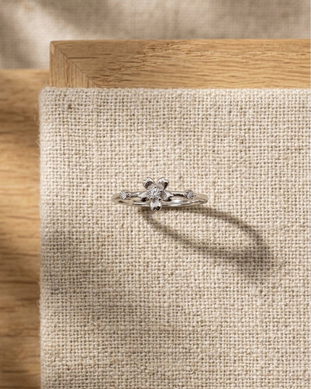 Petite Blossom Spark Adjustable Ring – 925 Sterling Silver — view 4