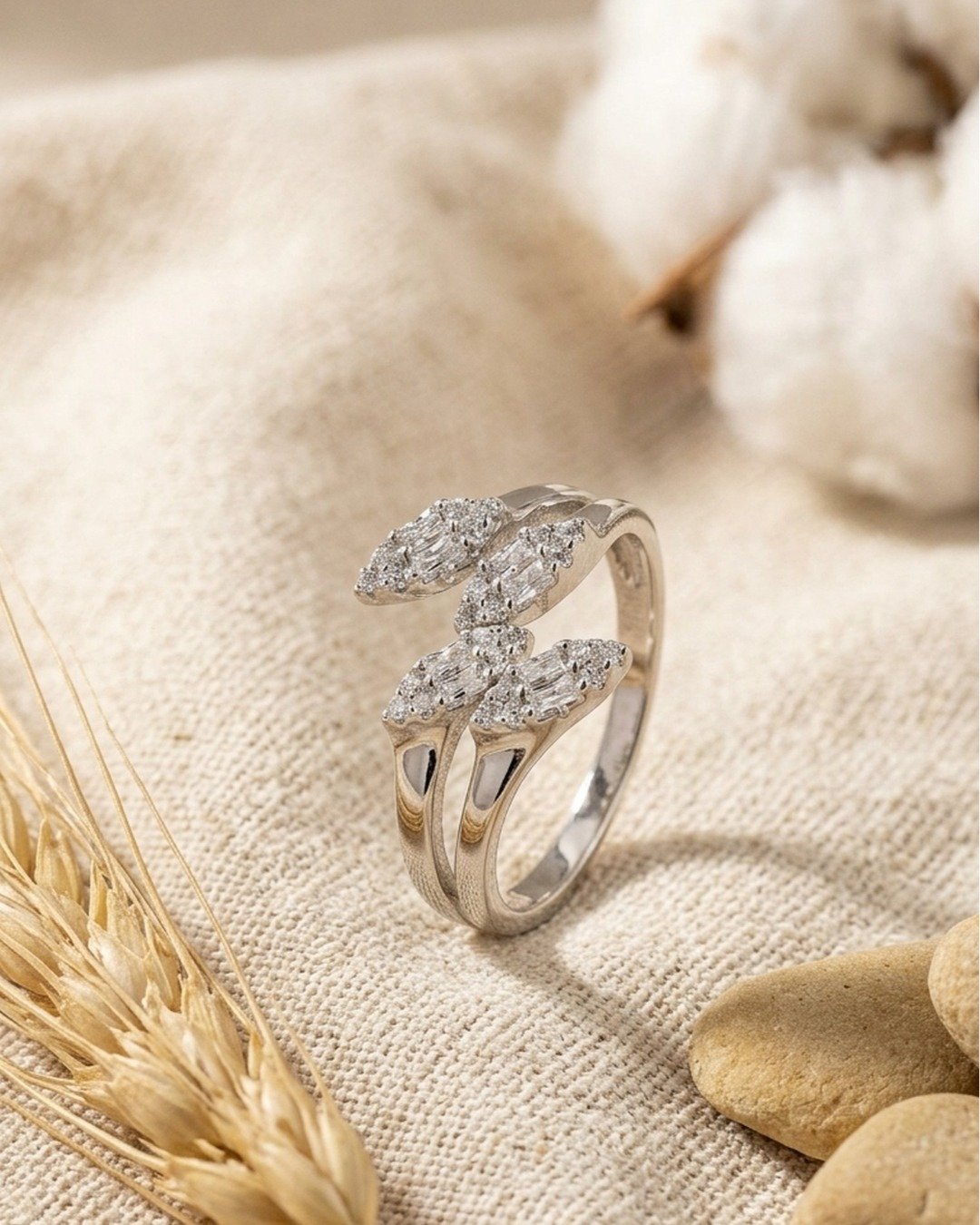 Luxe Marquise Cluster Adjustable Ring – 925 Sterling Silver