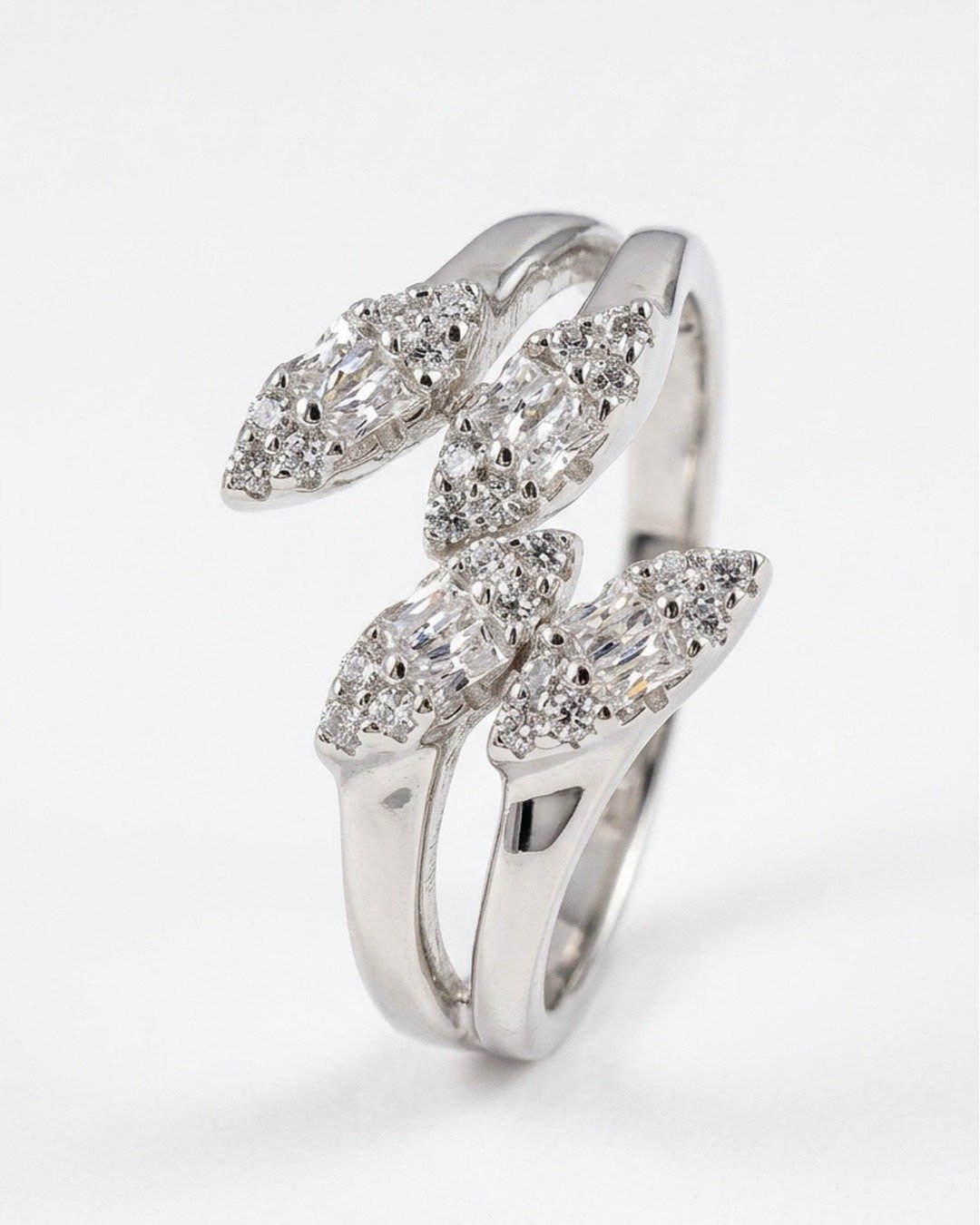 Luxe Marquise Cluster Adjustable Ring – 925 Sterling Silver — view 6