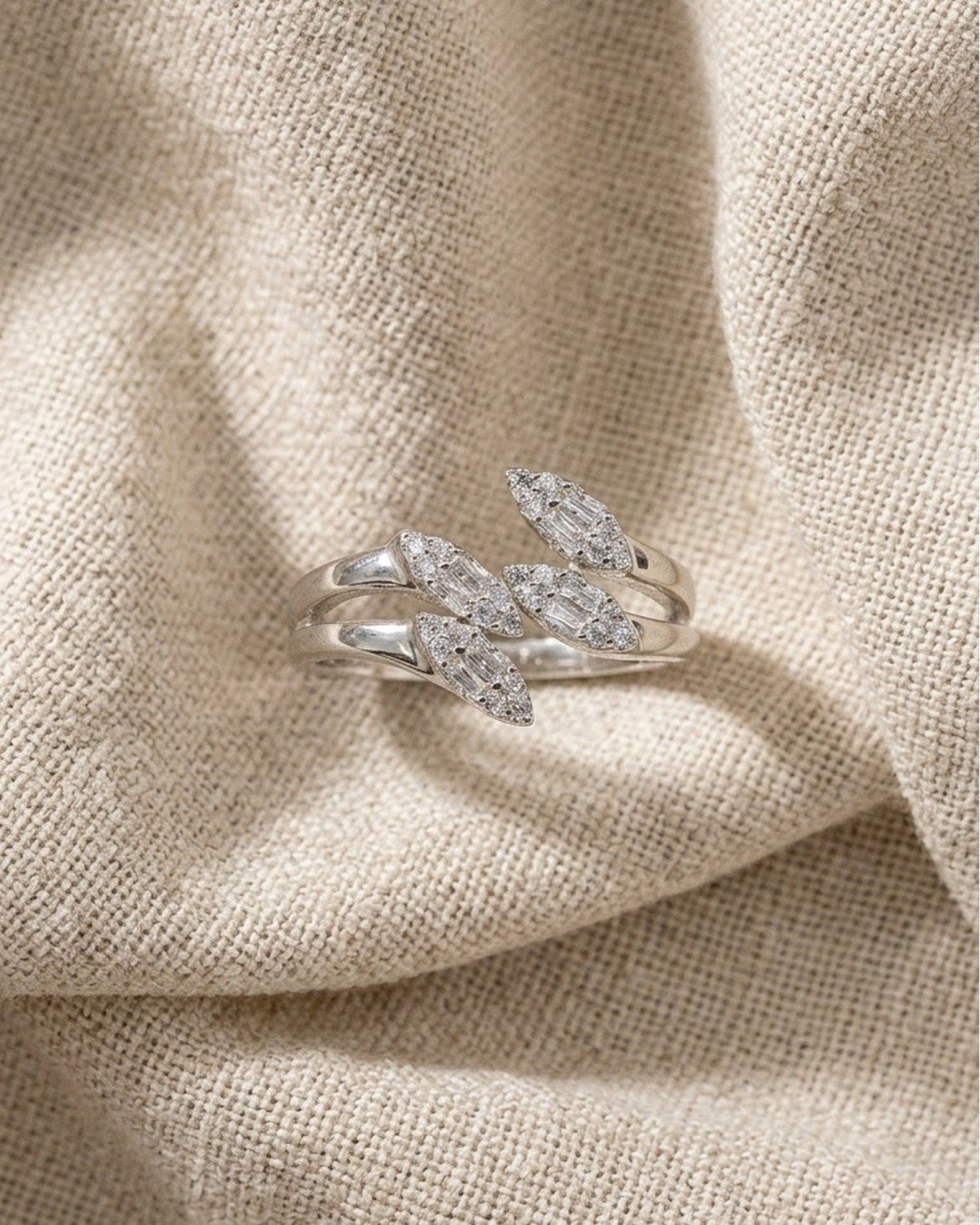 Luxe Marquise Cluster Adjustable Ring – 925 Sterling Silver — view 4