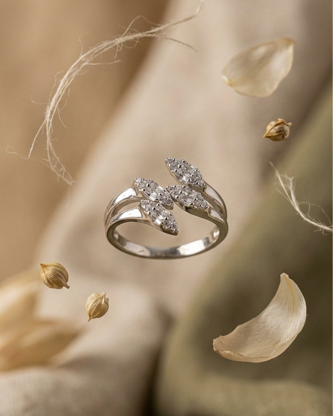 Luxe Marquise Cluster Adjustable Ring – 925 Sterling Silver — view 5