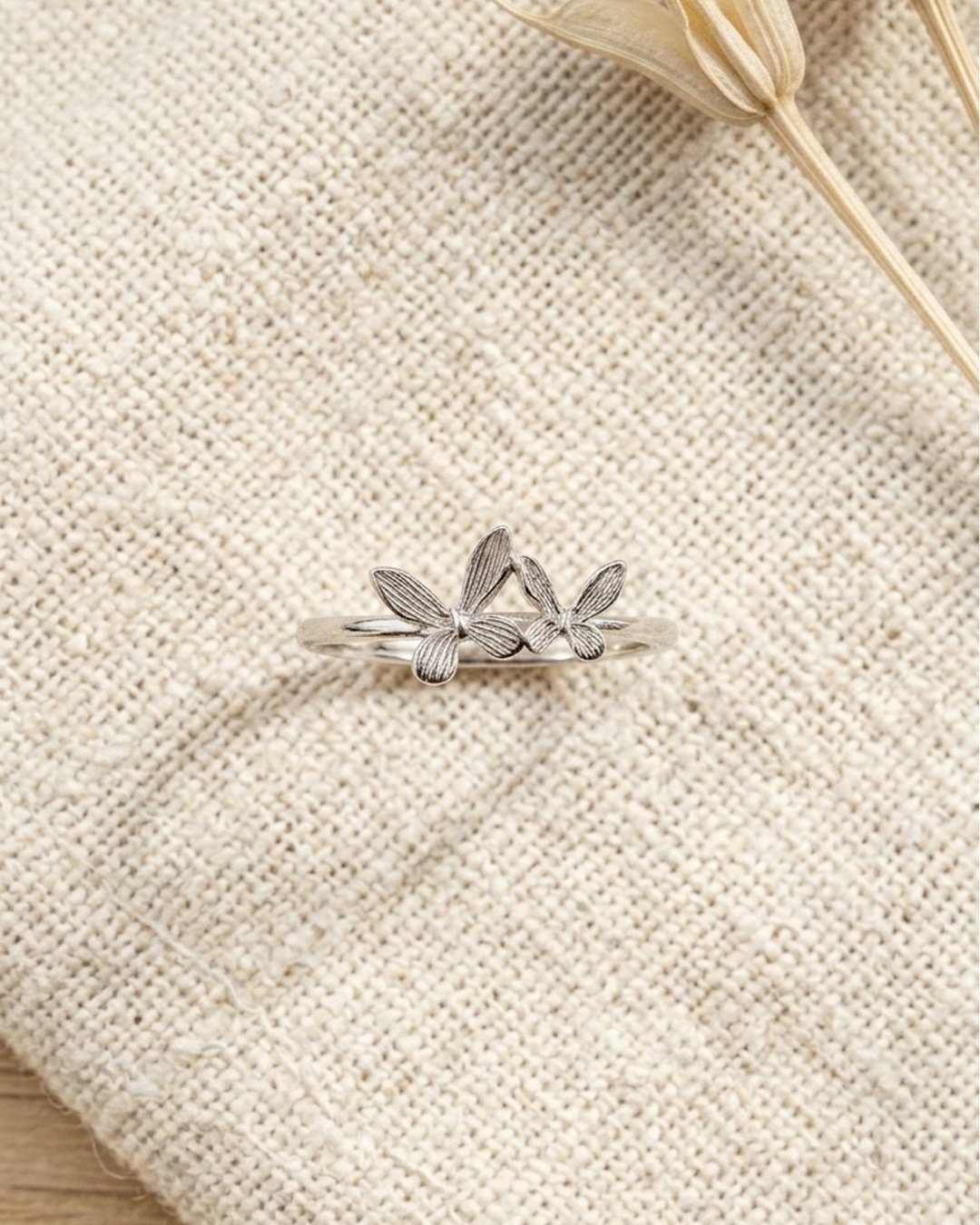 Minimal Butterfly Grace Adjustable Ring – 925 Sterling Silver — view 5