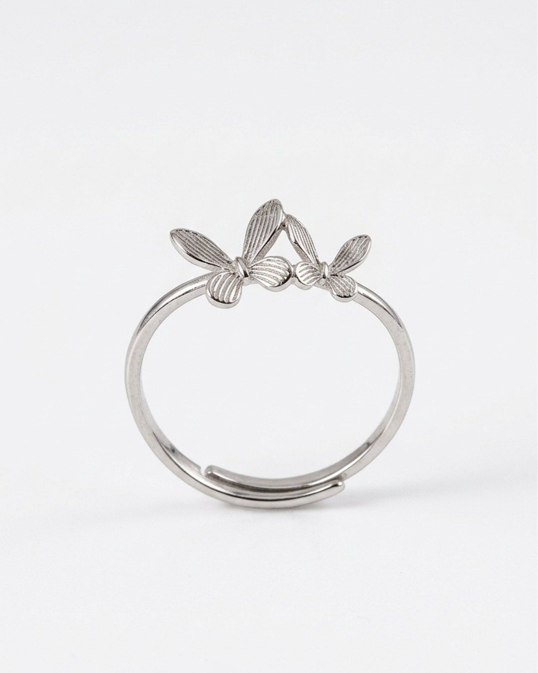 Minimal Butterfly Grace Adjustable Ring – 925 Sterling Silver — view 4
