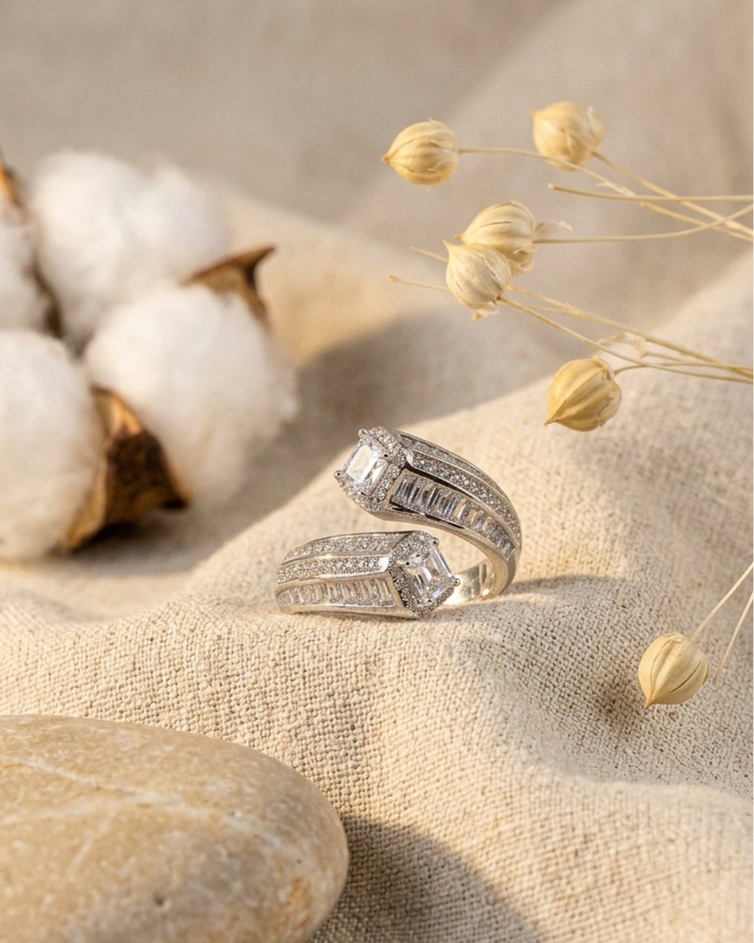 Regal Baguette Crown Adjustable Ring – 925 Sterling Silver — view 5