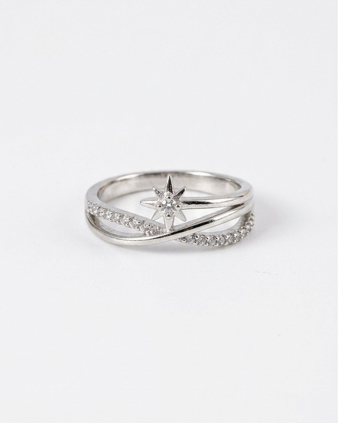 Celestial Spark Star Adjustable Ring – 925 Sterling Silver — view 4