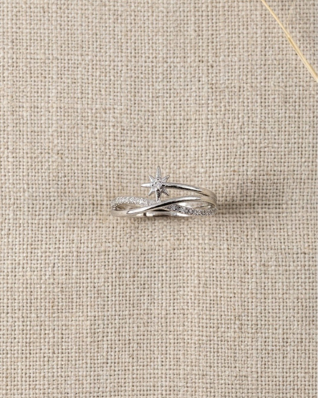 Celestial Spark Star Adjustable Ring – 925 Sterling Silver