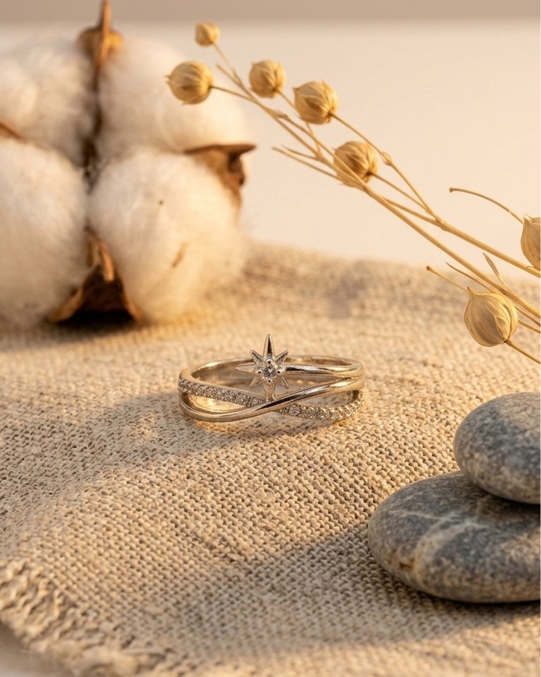 Celestial Spark Star Adjustable Ring – 925 Sterling Silver — view 5