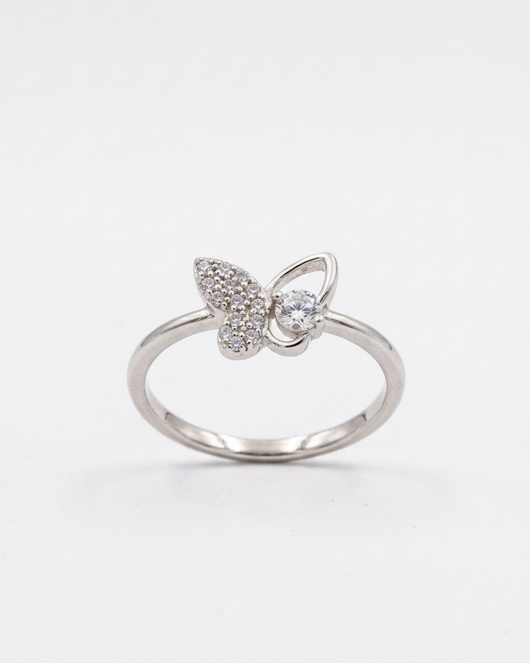 Sparkling Butterfly Orbit Adjustable Ring – 925 Sterling Silver — view 7