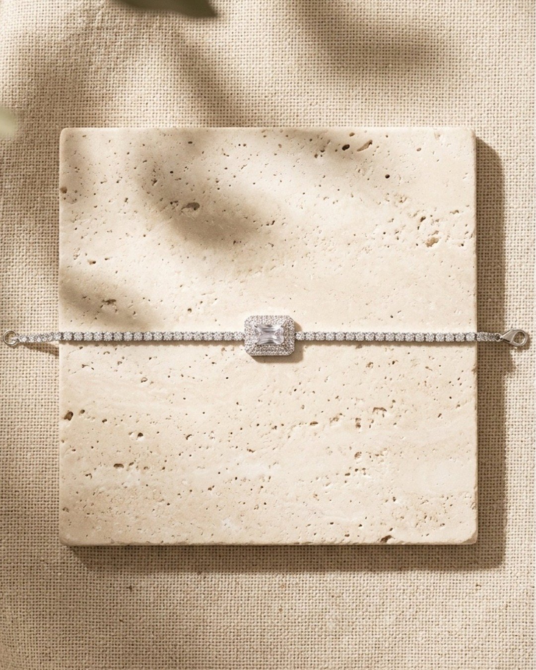 Emerald Cut Halo Tennis Bracelet – 925 Sterling Silver