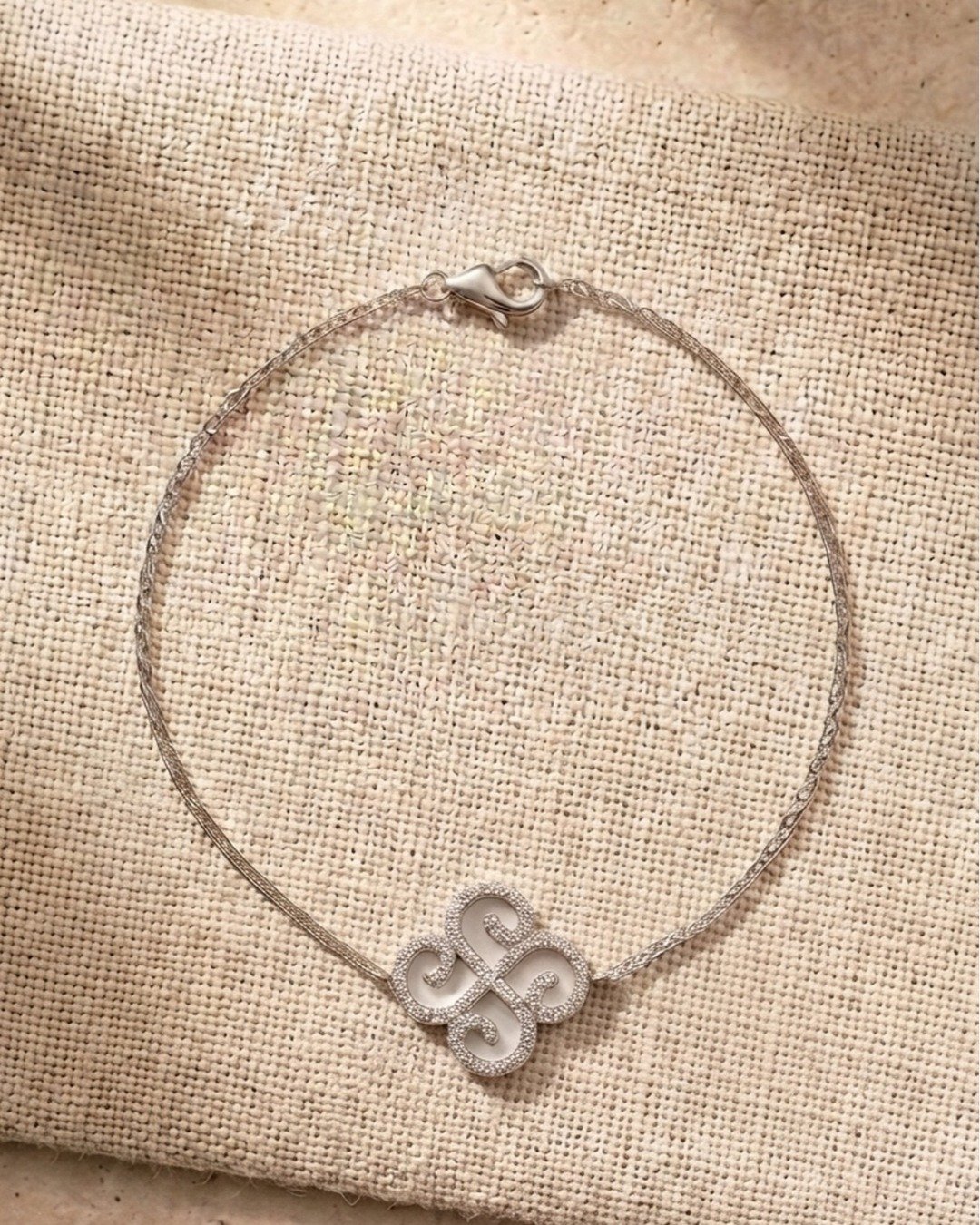 Mother of Pearl Clover Bracelet – 925 Sterling Silver — view 5