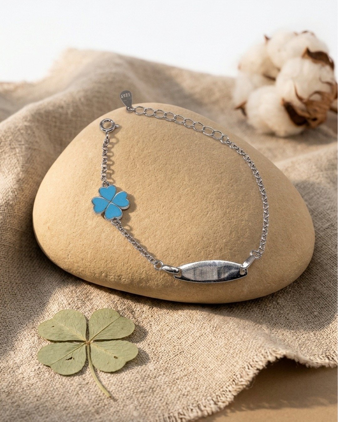 Lucky Clover Kids Bracelet – 925 Sterling Silver