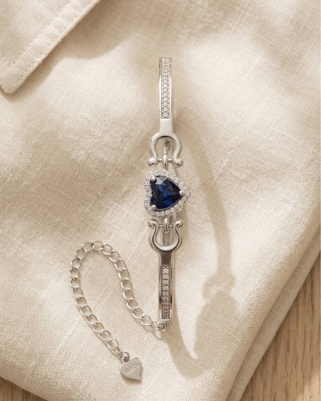 Midnight Heart Elegance Kada – 925 Sterling Silver — view 5