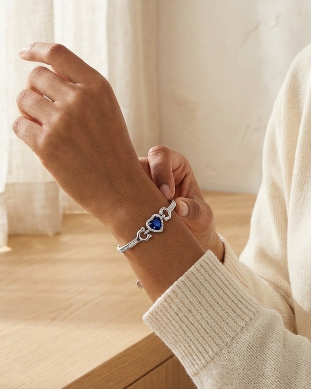 Midnight Heart Elegance Kada – 925 Sterling Silver — view 6