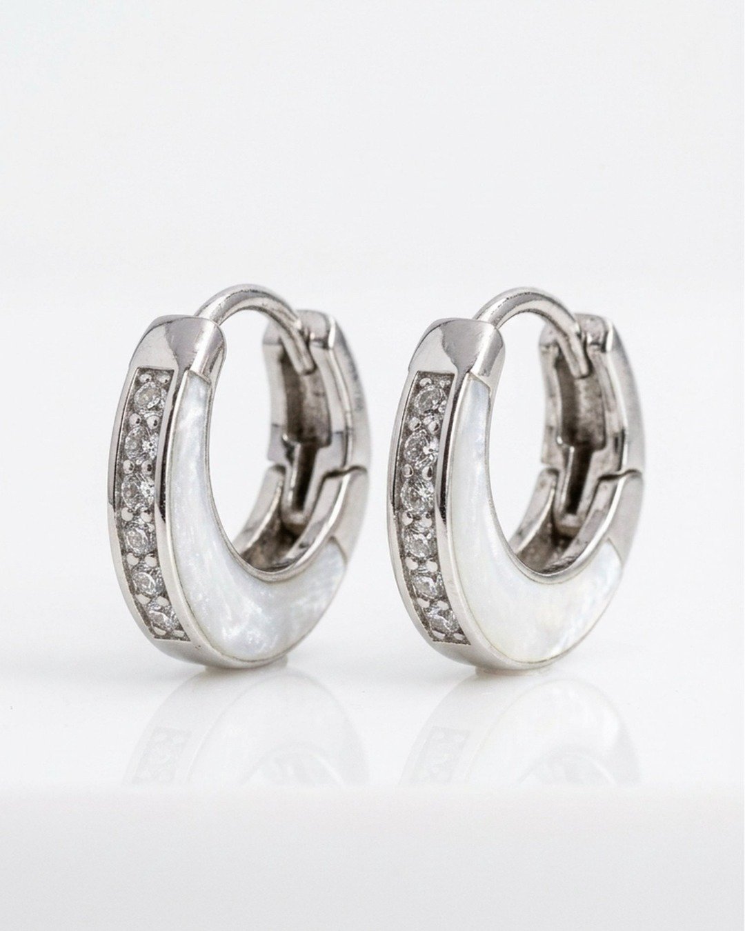 Luna Glow Huggie Hoop Earrings -  925 Sterling Silver — view 5