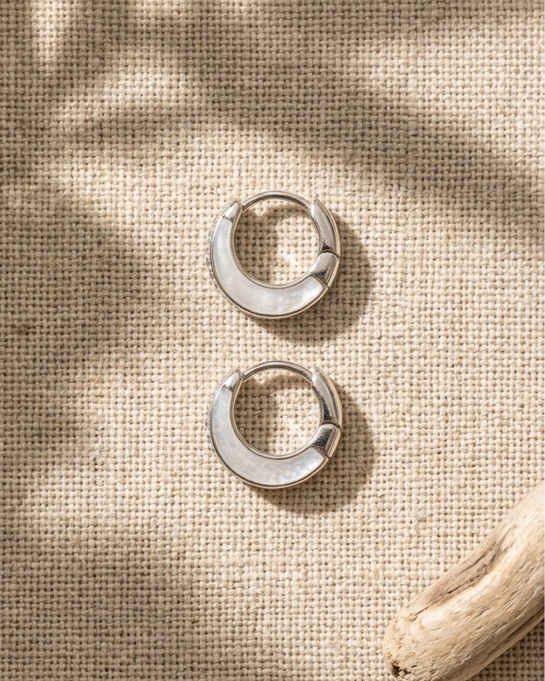 Luna Glow Huggie Hoop Earrings -  925 Sterling Silver — view 6