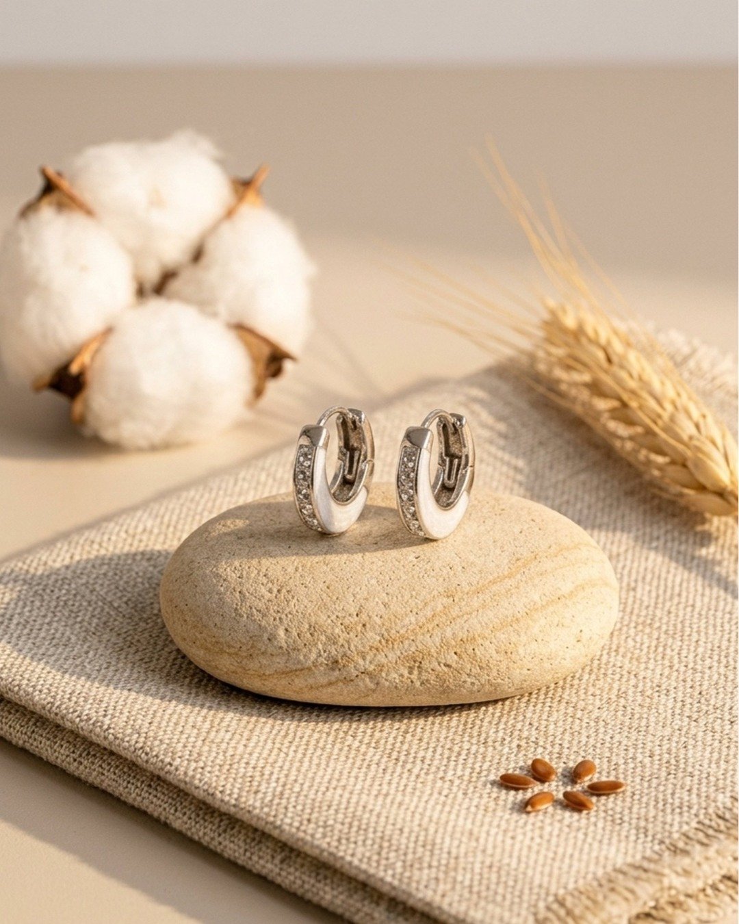 Luna Glow Huggie Hoop Earrings -  925 Sterling Silver