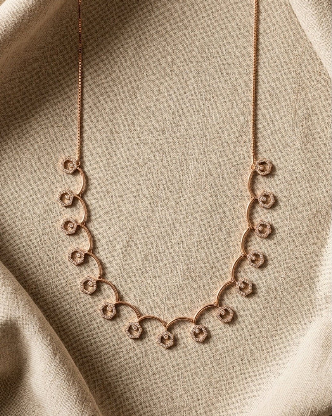 Rose Halo Drop Statement Necklace Set