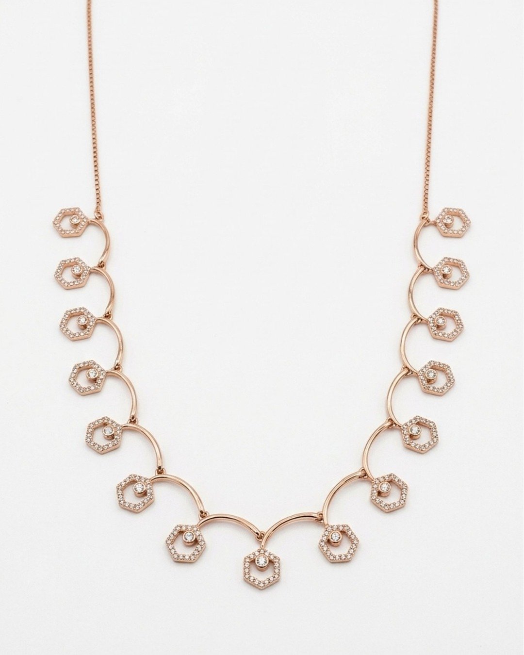 Rose Halo Drop Statement Necklace Set — view 4