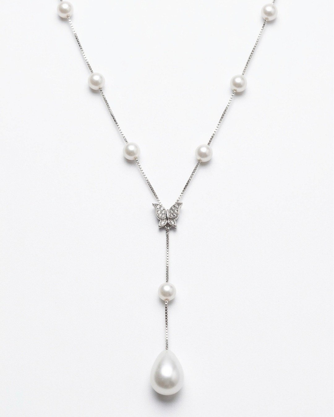 Elegant Pearl Drop Necklace – 925 Sterling Silver — view 4