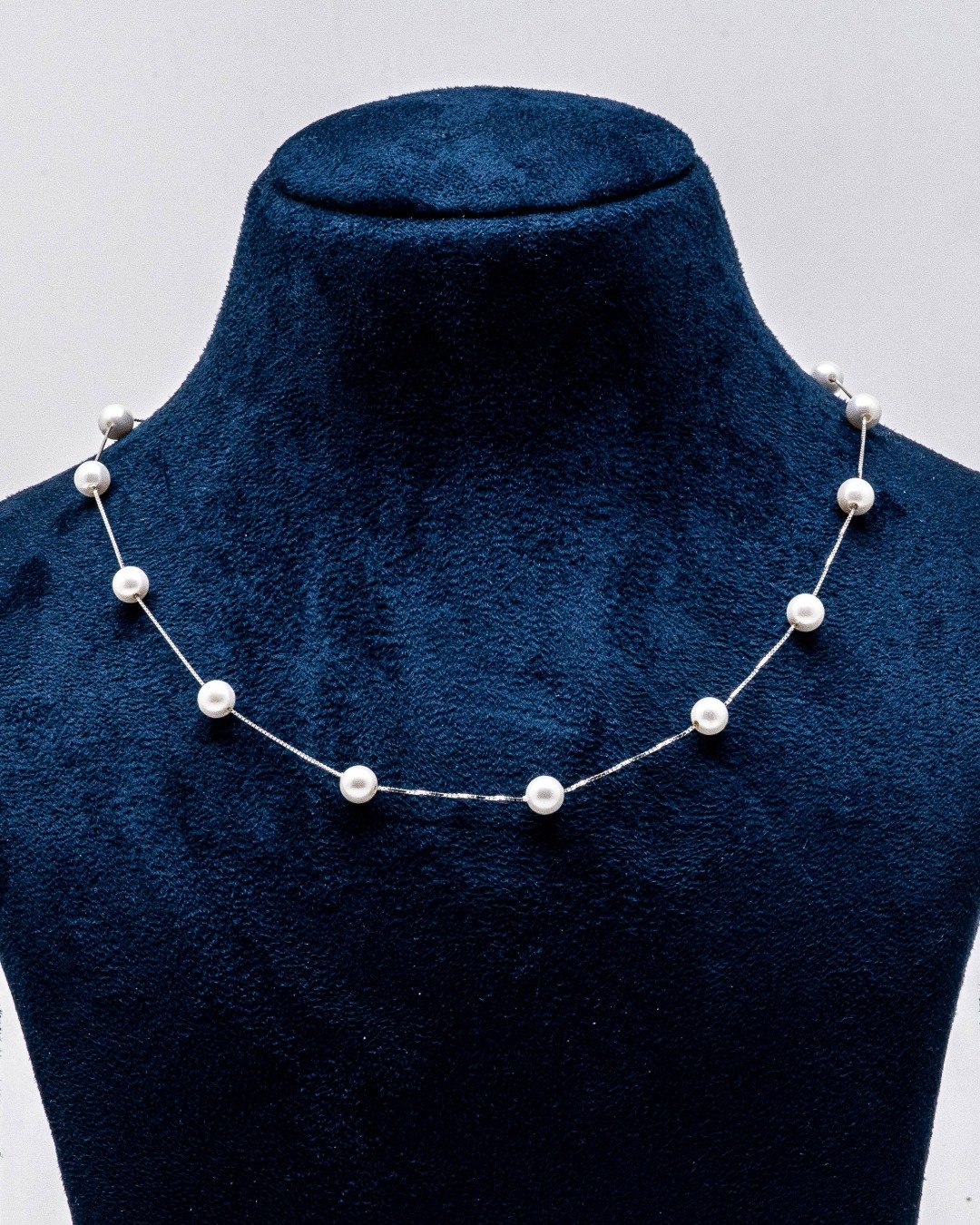 Pearl Drop Long Necklace – 925 Sterling Silver — view 3