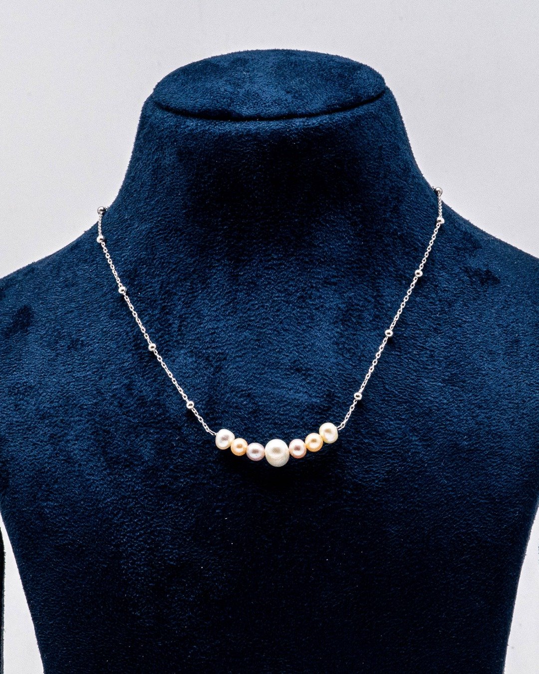 Pearl Cluster Elegance Necklace – 925 Sterling Silver — view 4