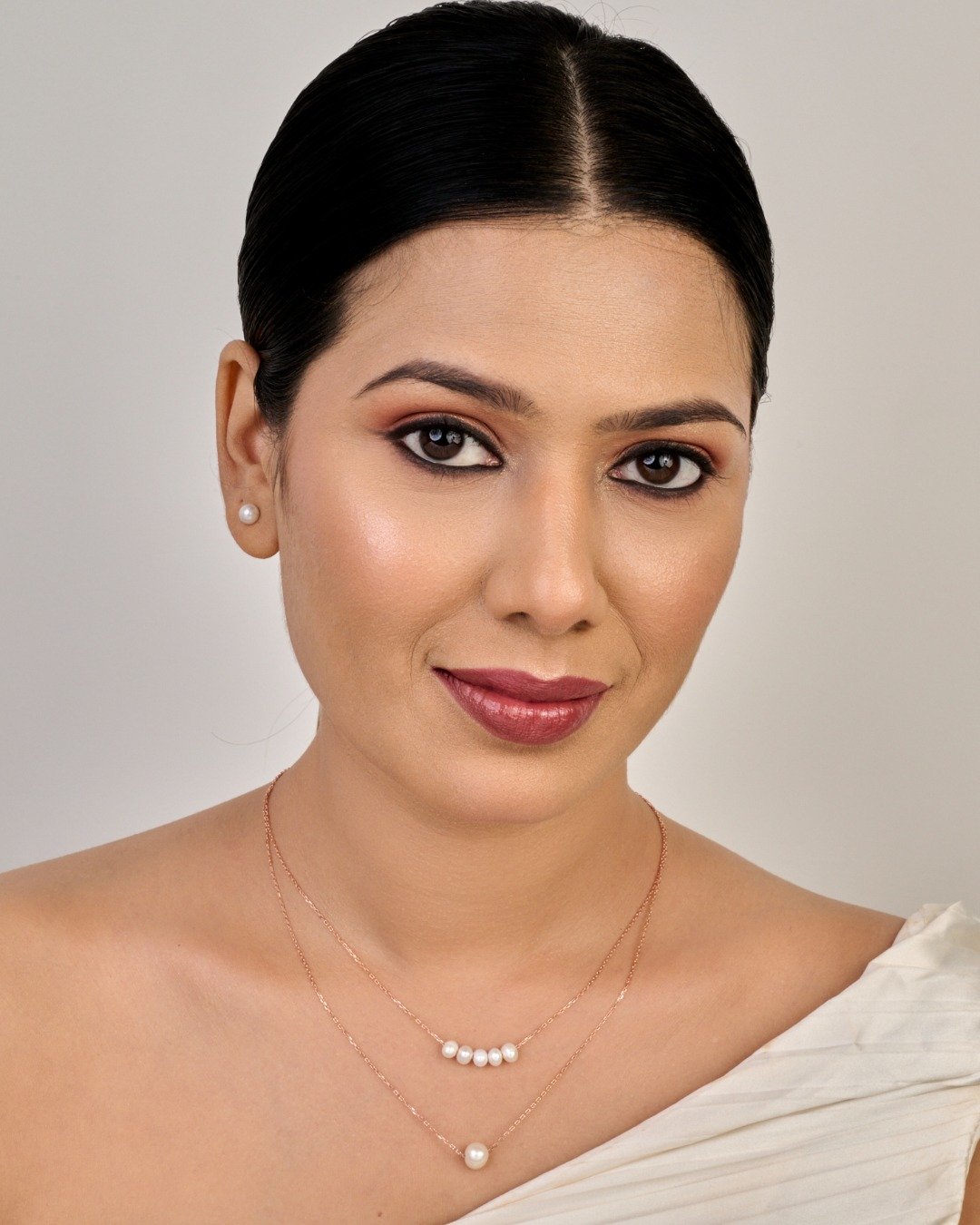 Layered Pearl Drop Necklace – 925 Sterling Silver — view 3