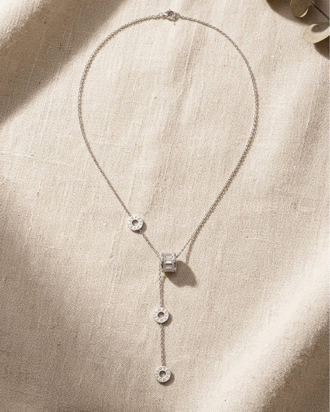 Roman Halo Drop Pendant Necklace Set – 925 Sterling Silver — view 4