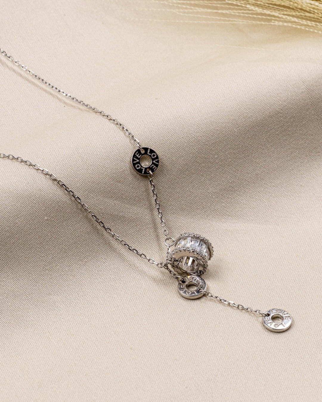 Roman Halo Drop Pendant Necklace Set – 925 Sterling Silver — view 4