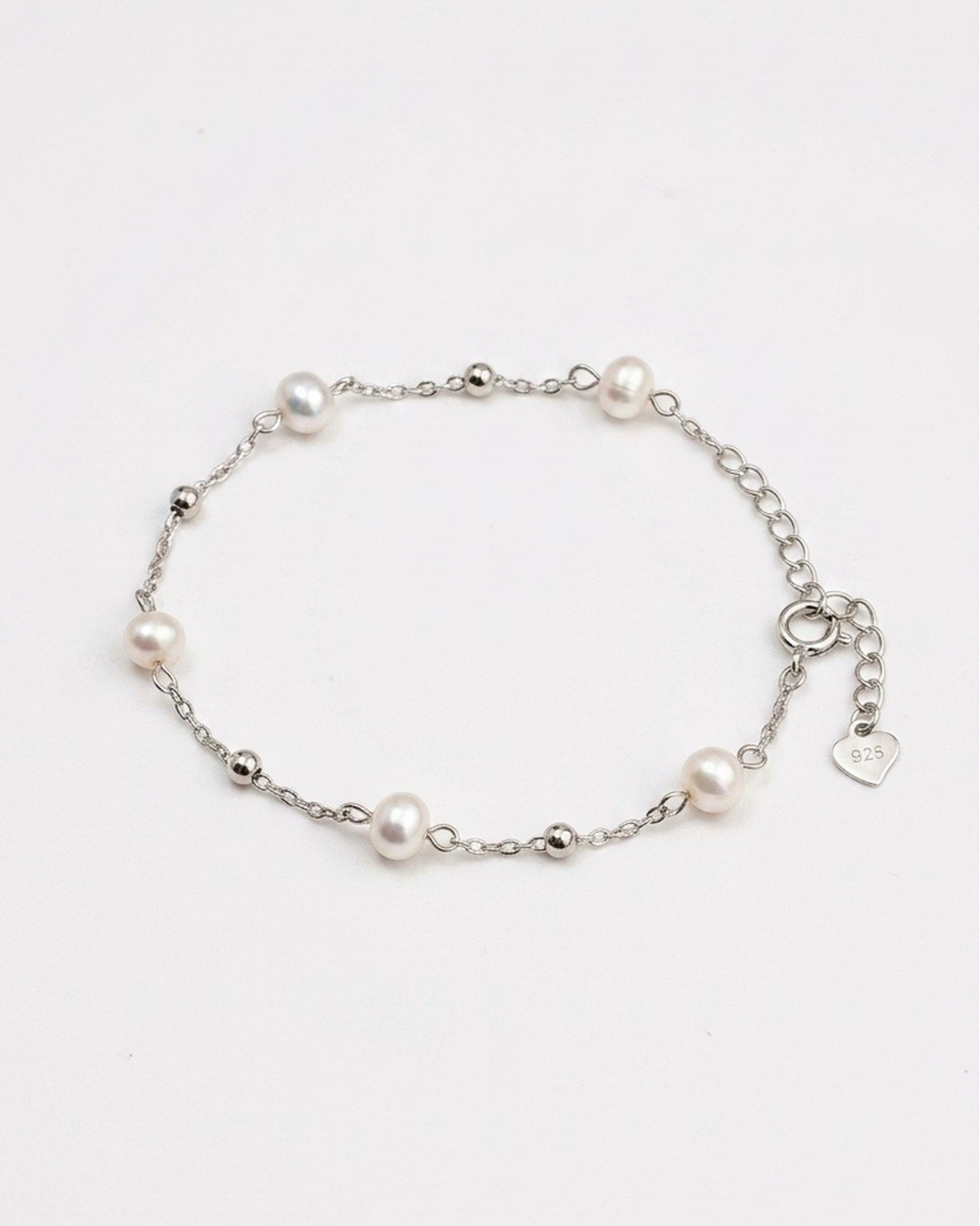 Petite Pearl Station Bracelet – 925 Sterling Silver — view 4