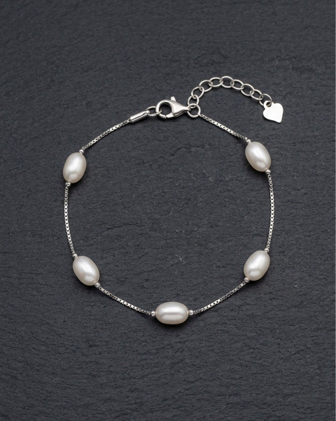 Classic Oval Pearl Bracelet – 925 Sterling Silver