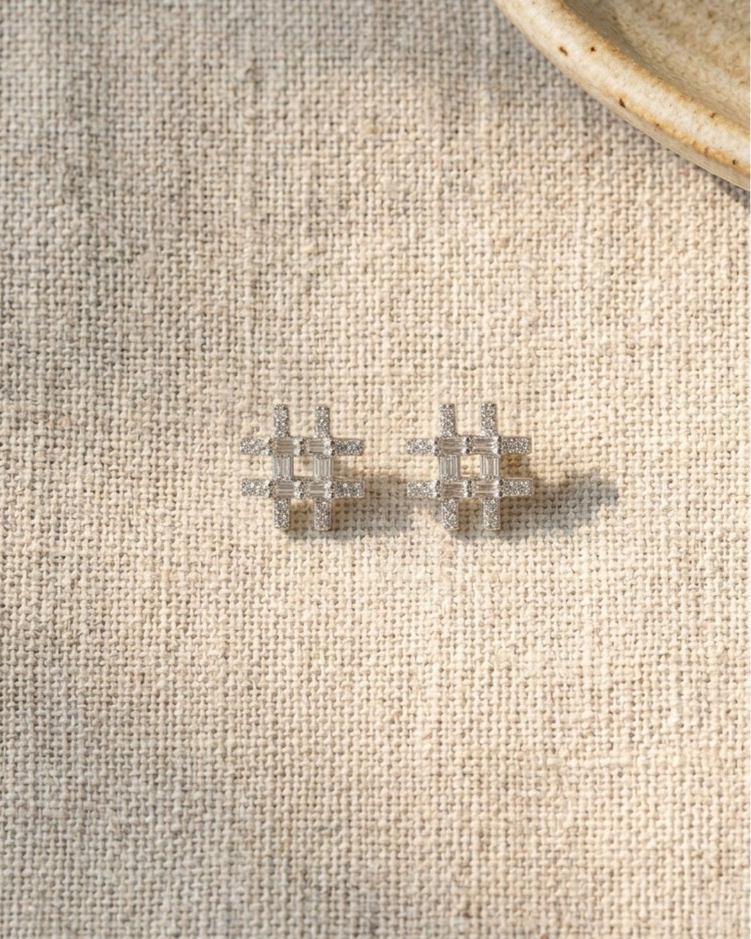 Geometric Spark Grid Stud Earrings — view 5