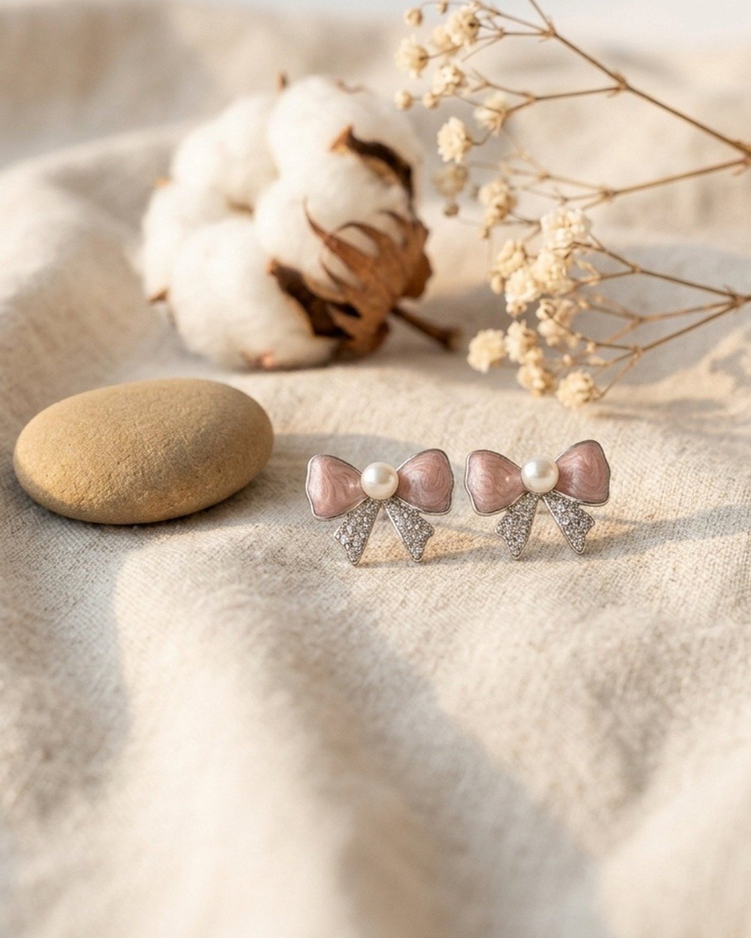 Blush Pearl Bloom Stud Earrings — view 5