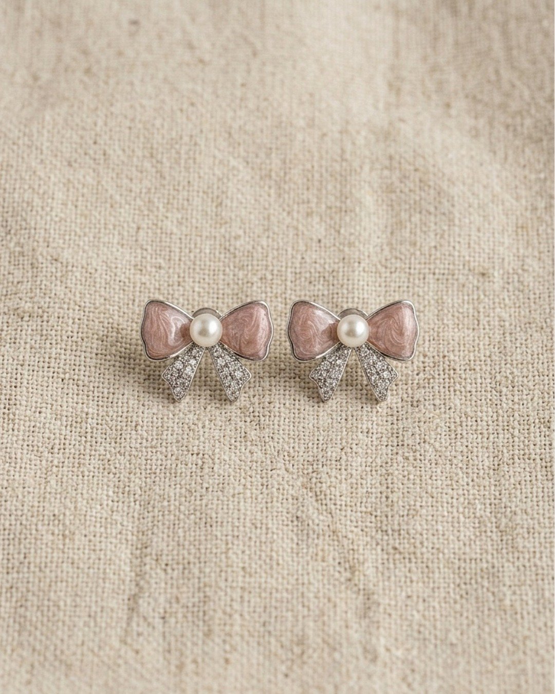 Blush Pearl Bloom Stud Earrings