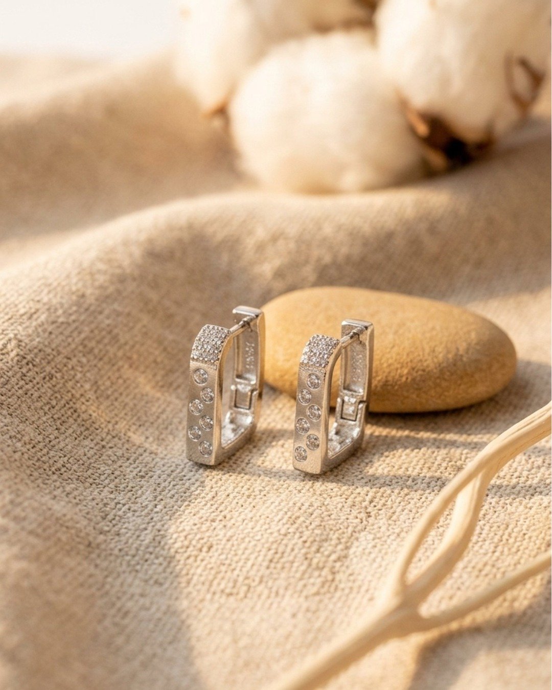 Geometric Spark Square Hoop Earrings