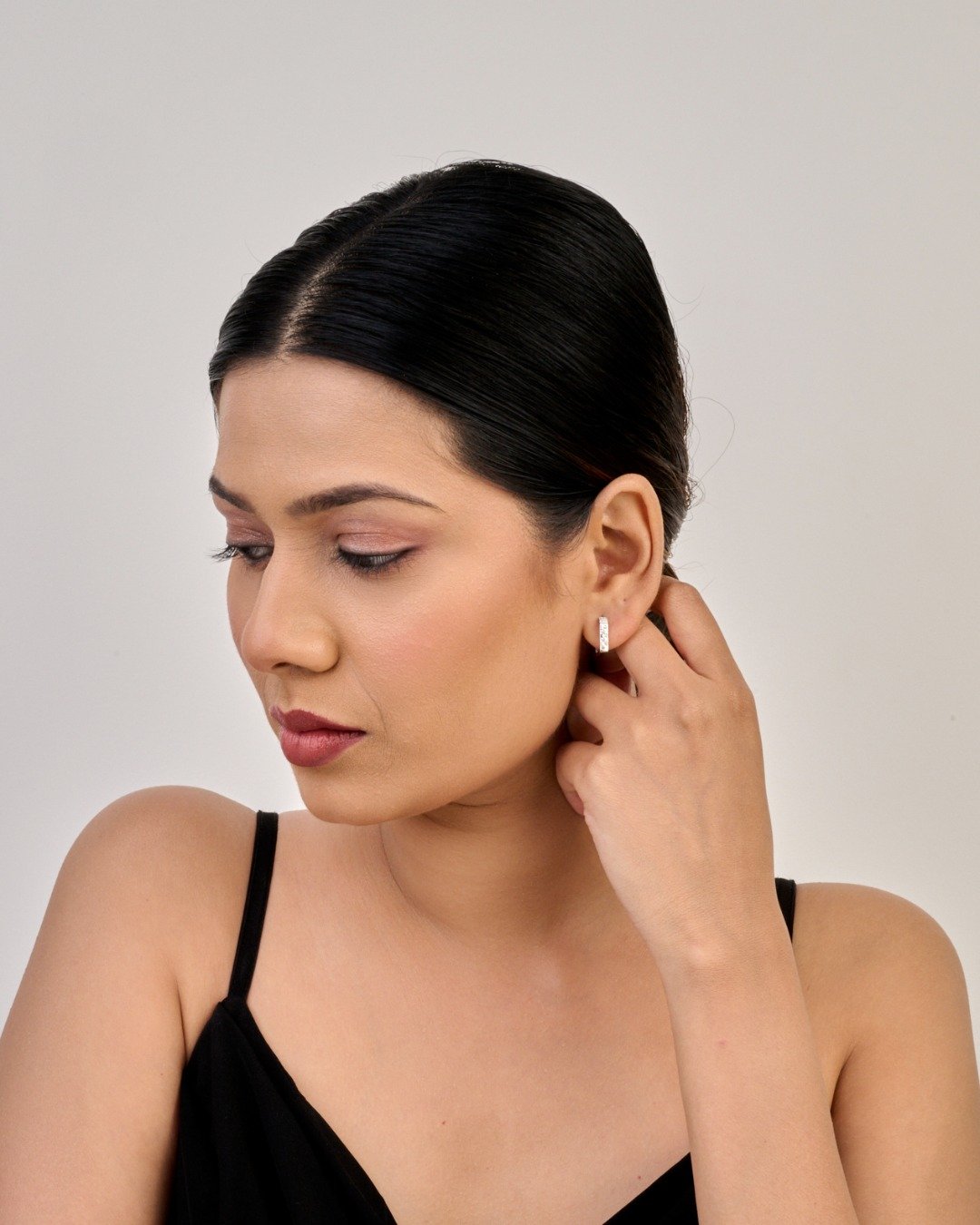 Geometric Spark Square Hoop Earrings — view 3