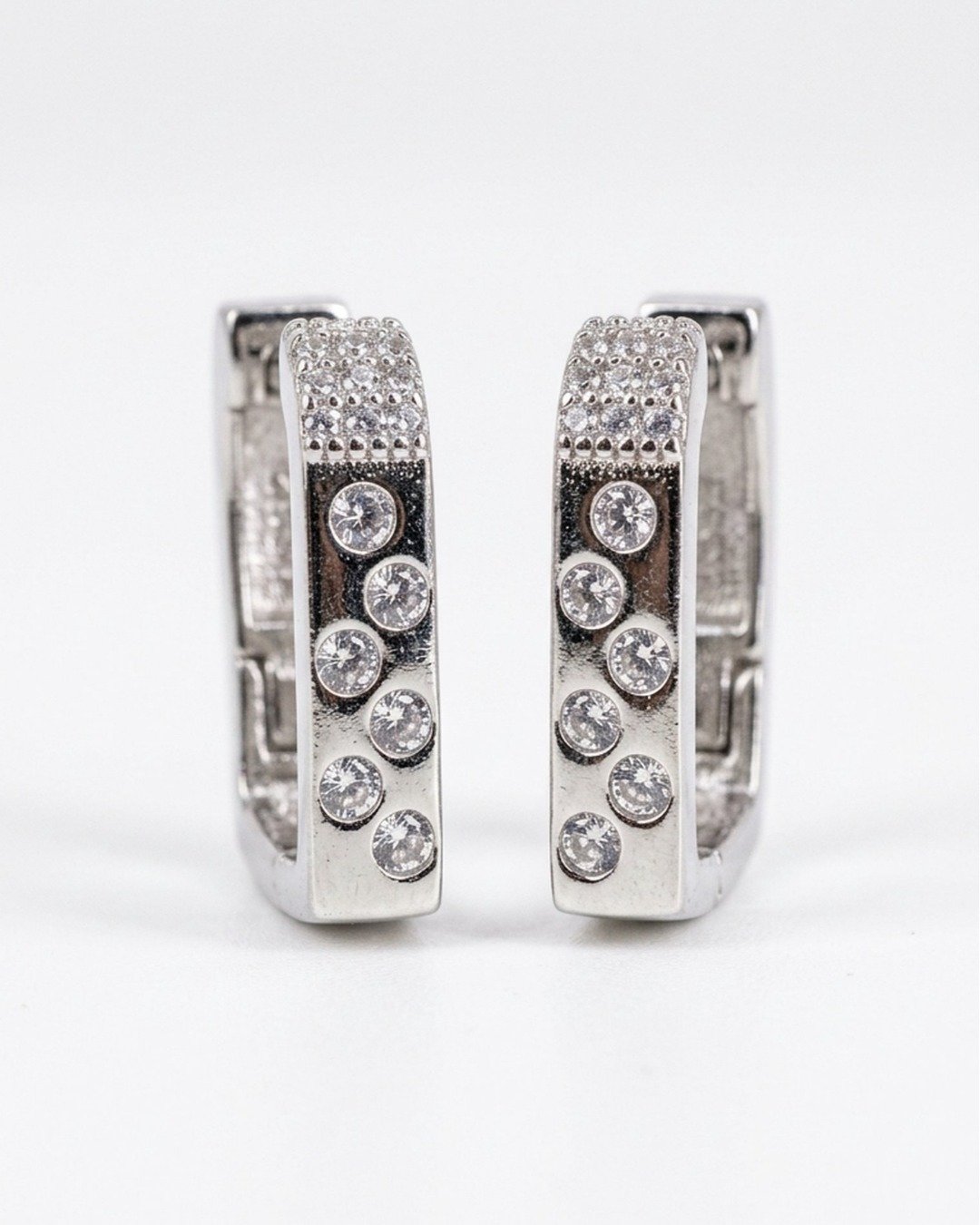 Geometric Spark Square Hoop Earrings — view 5