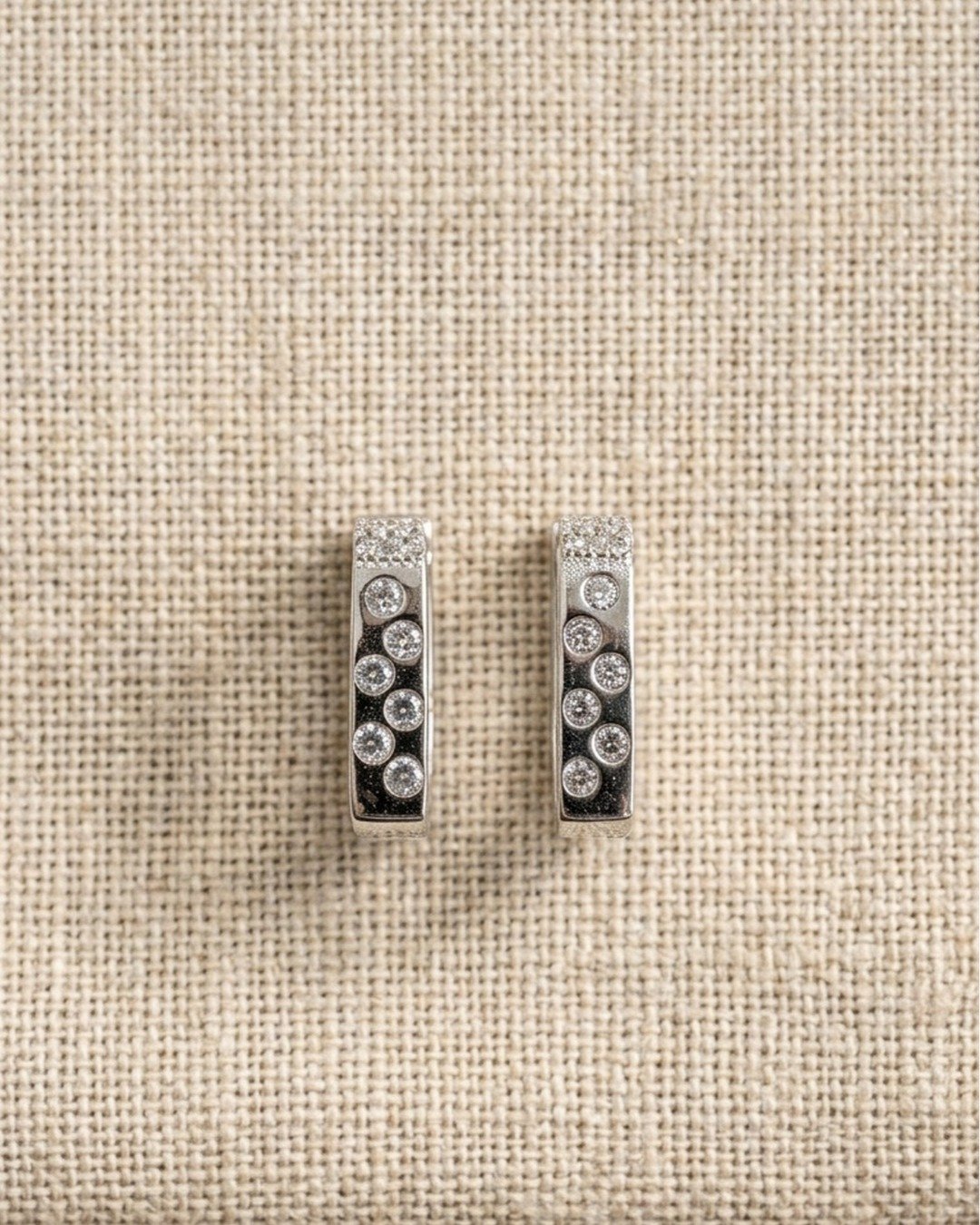 Geometric Spark Square Hoop Earrings — view 4