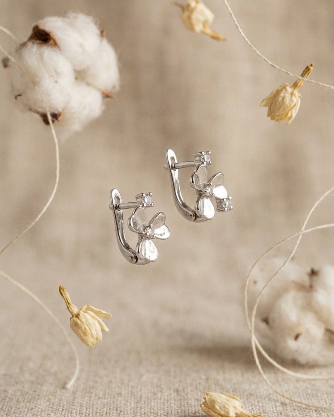 Pearl Bow Sparkle Hoops — view 5