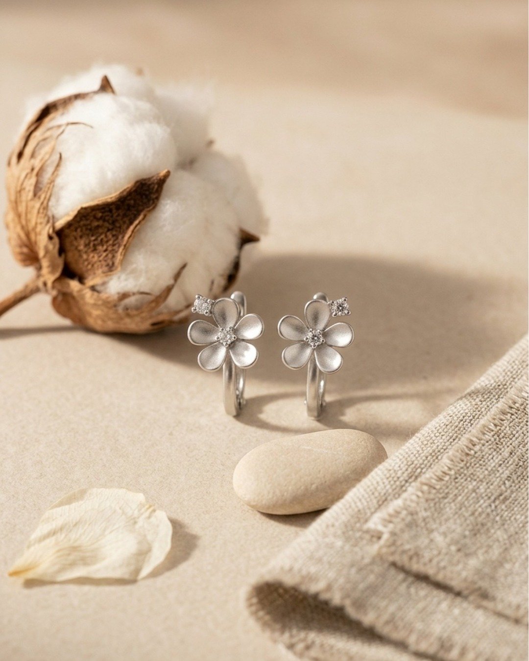 Pearl Bow Sparkle Hoops