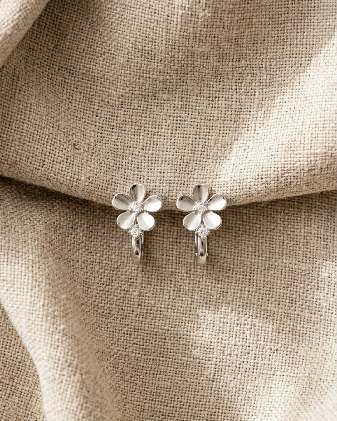 Pearl Bow Sparkle Hoops — view 6