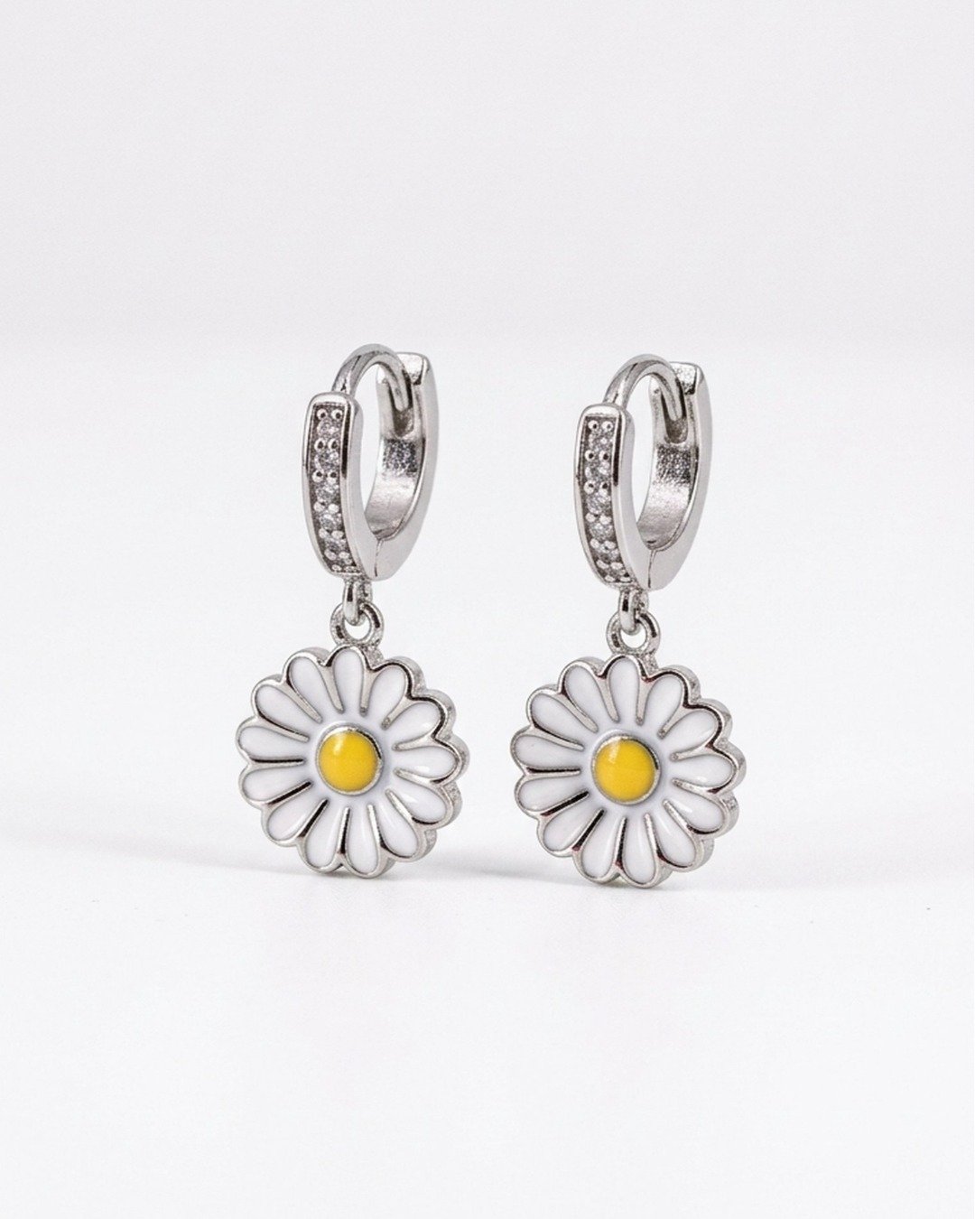 Daisy Bloom Enamel Drop Hoops — view 4