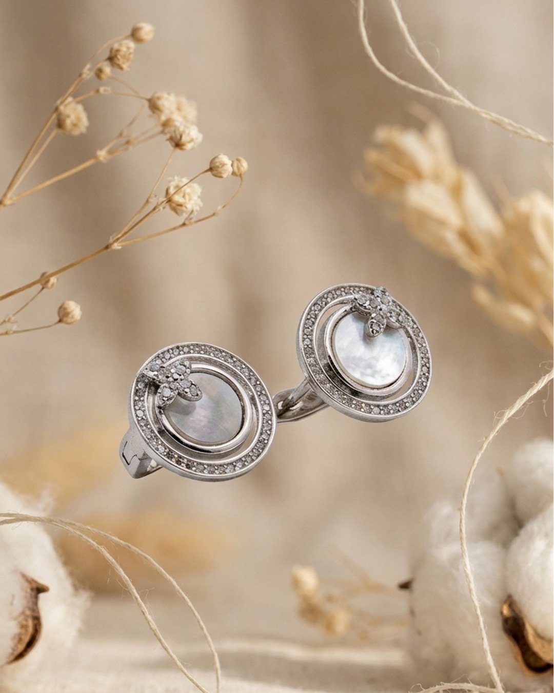Celestial Pearl Butterfly Halo Hoops — view 6