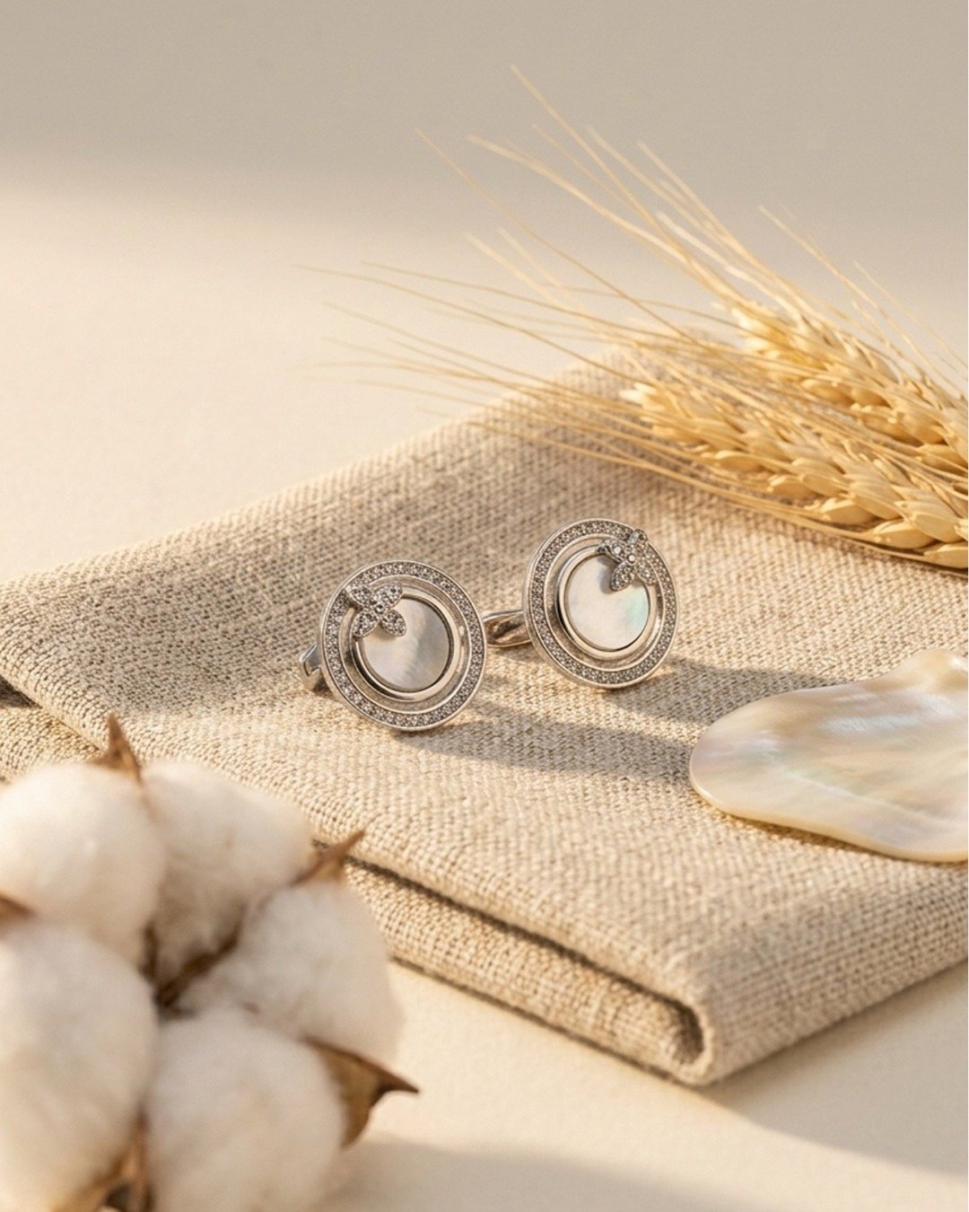 Celestial Pearl Butterfly Halo Hoops