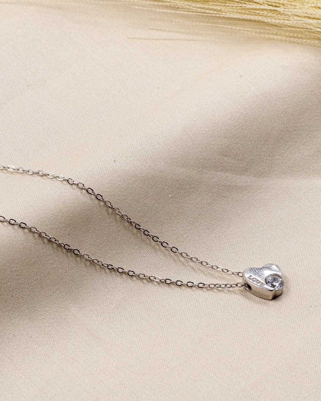 Romantic Heart Sparkle Pendant Necklace Set – 925 Sterling Silver