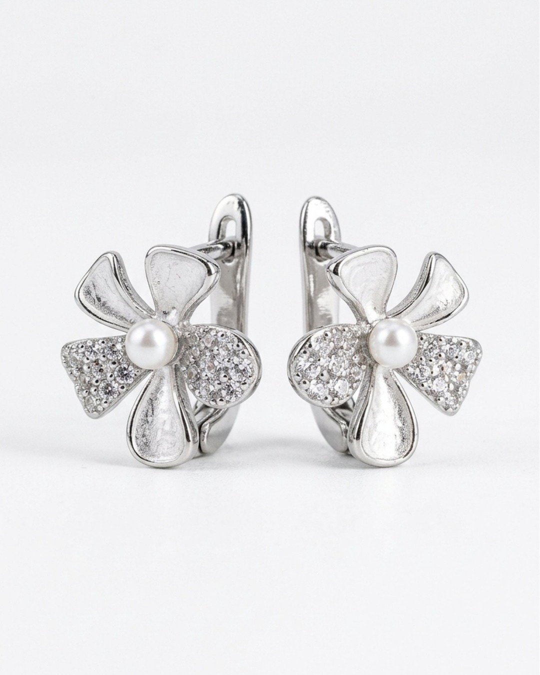 Blossom Shine Silver Hoops — view 4